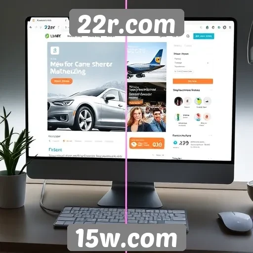 Evolução da interface do 22r.com nos últimos anos